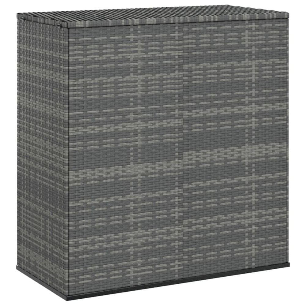 Vidaxl Záhradný úložný box z polyratanu 100x49x103,5 cm sivý